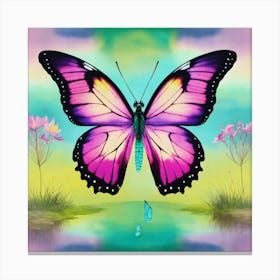 Illustration Graphic Butterfly In Tie Dye (2) Canvas Print