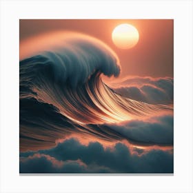 Ocean Wave At Sunset Canvas Print