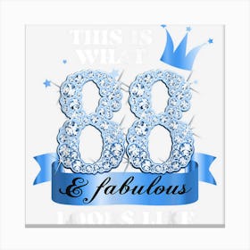 88 & Fabulous I Blue Black Party Group Candid Photo Outfit Canvas Print