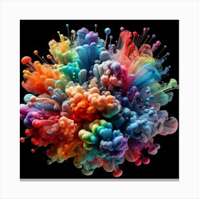 Colorful Paint Splashes Canvas Print