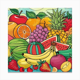 Fruit Coloring Book Canvas Print