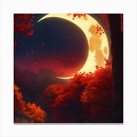 Moon In The Forest 2 Canvas Print