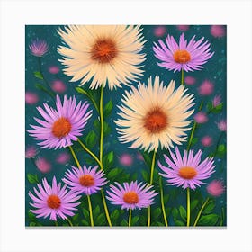 Aster Flowers 11 Canvas Print