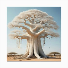 White Baobab Tree Canvas Print