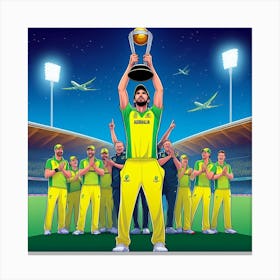 Australian Cricket Team Holding Trophy Canvas Print