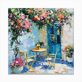 Patio With Flowers Canvas Print