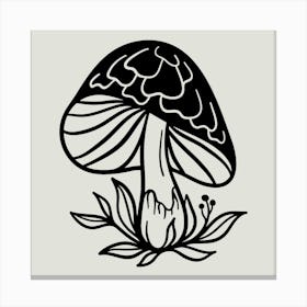 Mushroom Drawing Canvas Print