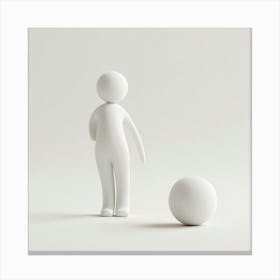 White Man Standing Next To A Ball Canvas Print