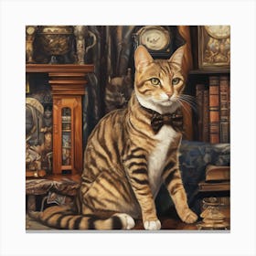 The Library Cat Canvas Print