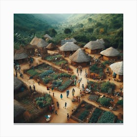 Village In Africa 1 Canvas Print