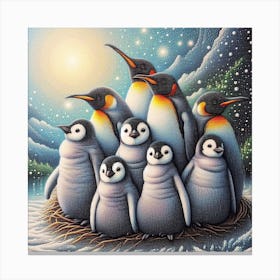 Colony of penguins 3 Canvas Print