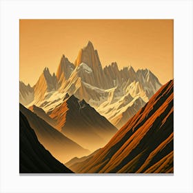 Mountain Range At Sunset Canvas Print