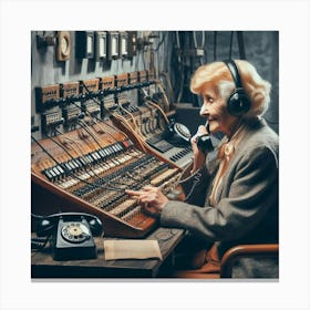 Telephone Operator Stock Photos & Royalty-Free Footage Canvas Print