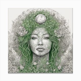 Green Woman Canvas Print