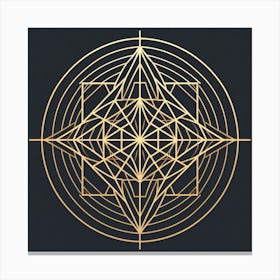 Geometric Golden Star Canvas Print