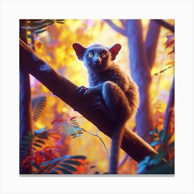 Lemur In The Forest Canvas Print