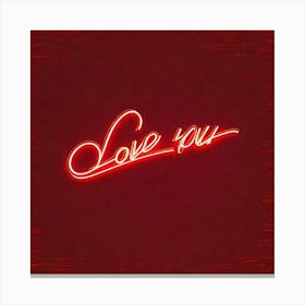 Love sign in neon red Canvas Print