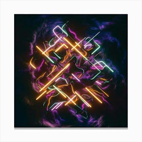 Abstract Neon Art Canvas Print