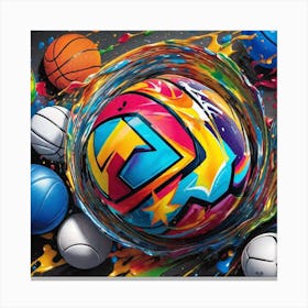 Soccer Ball Splash Canvas Print