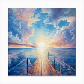 Harmony in Hues: Abstract Seascape Under the Azure Sky Canvas Print