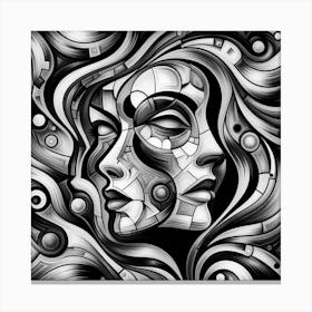 Black and White Abstract Art 251 Canvas Print