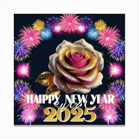 Happy New Year 2025 Canvas Print