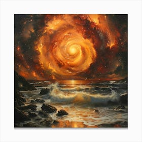 Spiral Galaxy Construction, Impressionism And Surrealism Canvas Print