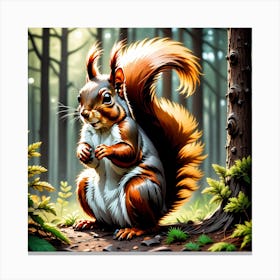 Squirrel In The Forest 73 Canvas Print