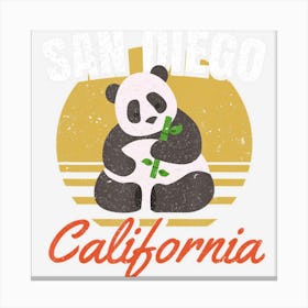 San Diego Shirt Retro Panda Zoo California State Canvas Print