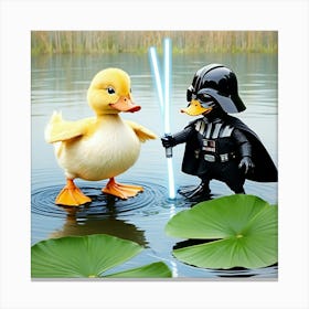 Darth Vader And Ducky Canvas Print