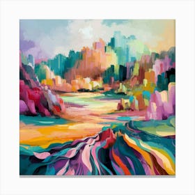 A stunning oil painting of a vibrant and abstract watercolor 1 Canvas Print