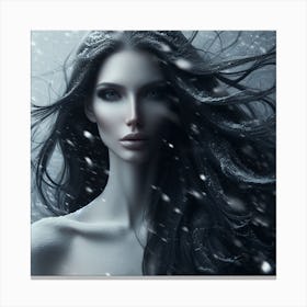 Girl In The Snow 4 Canvas Print