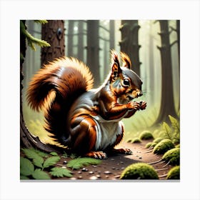 Squirrel In The Forest 299 Canvas Print