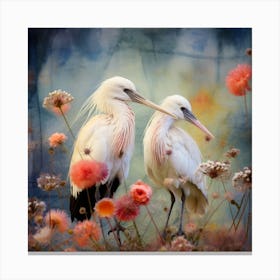 White Storks Canvas Print