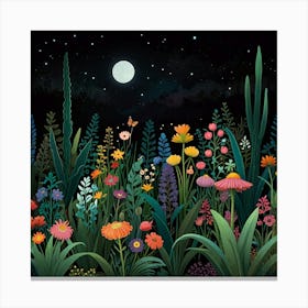 Default Night Garden Art Print 1 Canvas Print