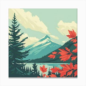 Autumn Leaves In The Mountains Canada Canvas Print