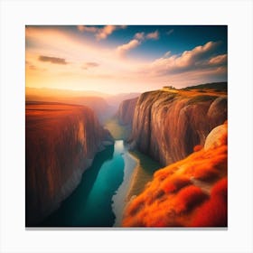 Sunset In The Canyon 1 Canvas Print