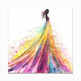 Woman In A Colorful Dress 5 Canvas Print