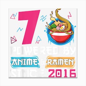 7th Birthday Kawaii Anime Ramen Noodles 7 Years Old Girls 1 Canvas Print