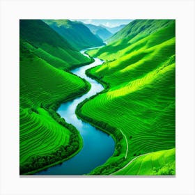 Green Rice Terraces In Vietnam Canvas Print