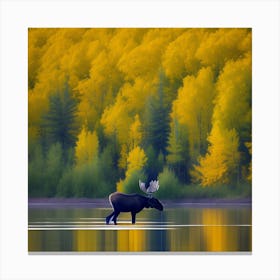 Moose In Autumn Canvas Print