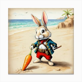 Rabbit On The Beach 1 Canvas Print