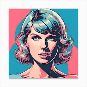 Taylor Swift Comic Style Illustration Canvas Print