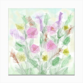 Flower Art Paint Nature Meadow Flora Abstract Multicoloured Summer Canvas Print