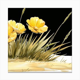 Poppies In The Sand Canvas Print