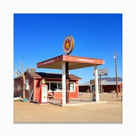 Old Gas Station - Gas Station Stock Videos & Royalty-Free Footage Canvas Print