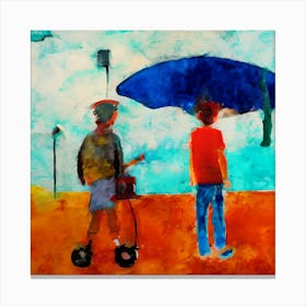 Umbrellas On The Beach Canvas Print