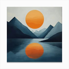 Sunset In The Mountains Art Canvas Print