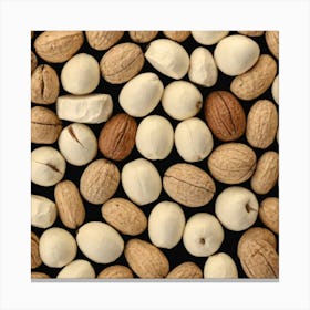 Nuts On A Black Background 2 Canvas Print