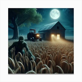 Tree creature in the field 1 Canvas Print